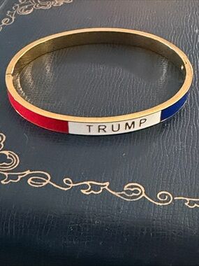 TRUMP Red White Blue Gold Bangle Bracelet